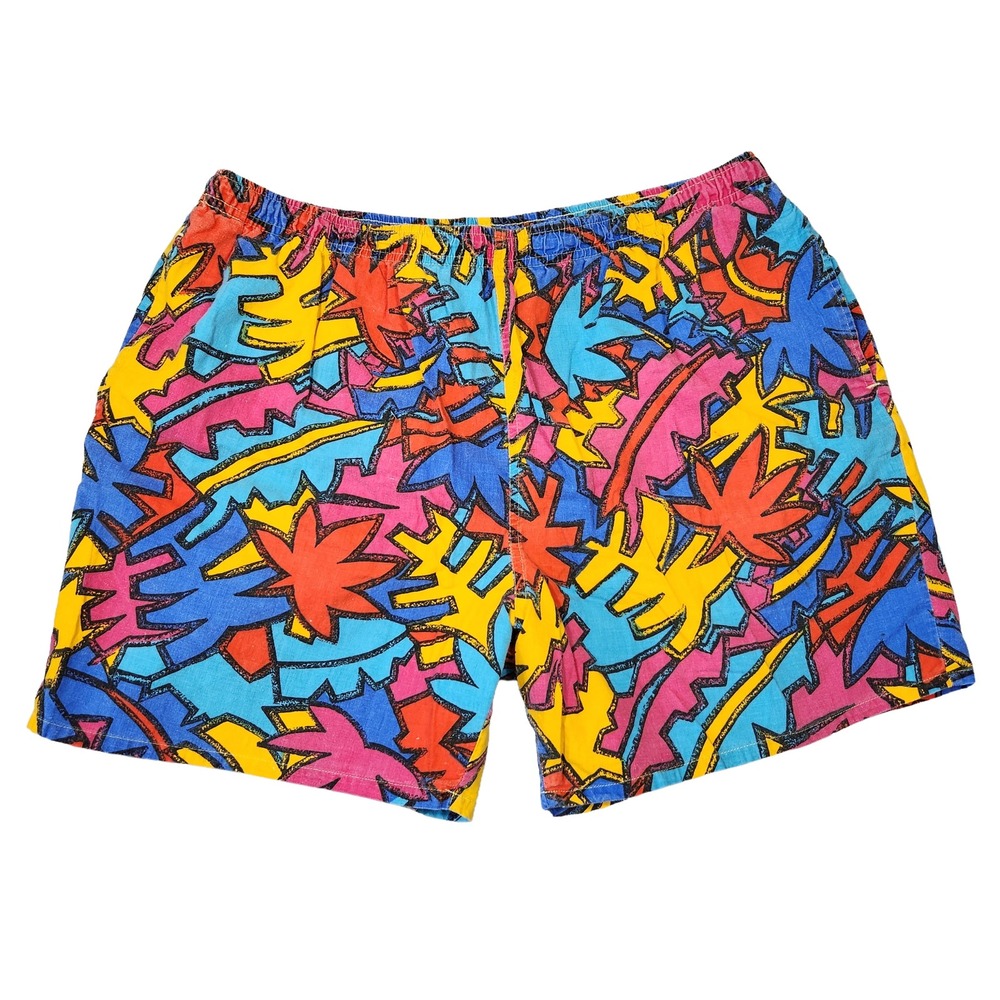 Vintage Trend Basics Swim‎ Trucks Mens XL Retro 90s Y2k Abstract Summer Beach